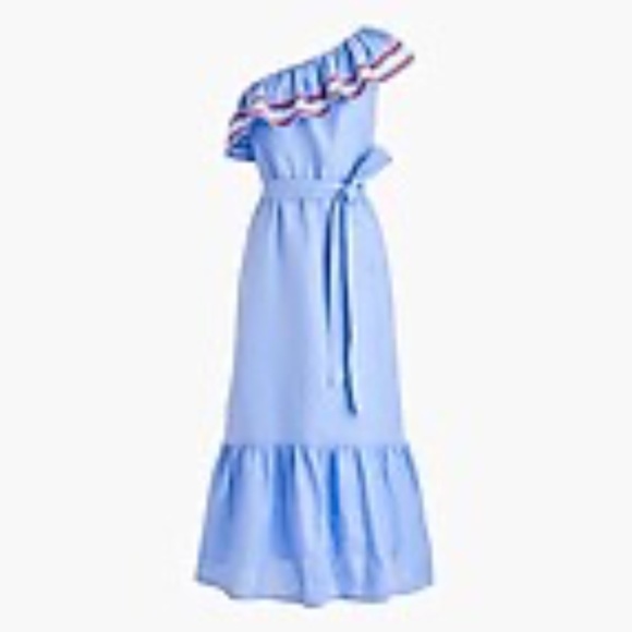 J. Crew Dresses & Skirts - JCREW Ruffle Tie-waist Dress with RicRack Trim